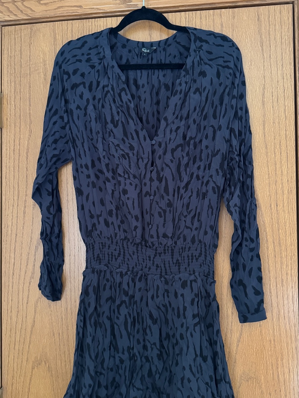 Rails Black and Navy Animal-Print Long-Sleeve Tunic